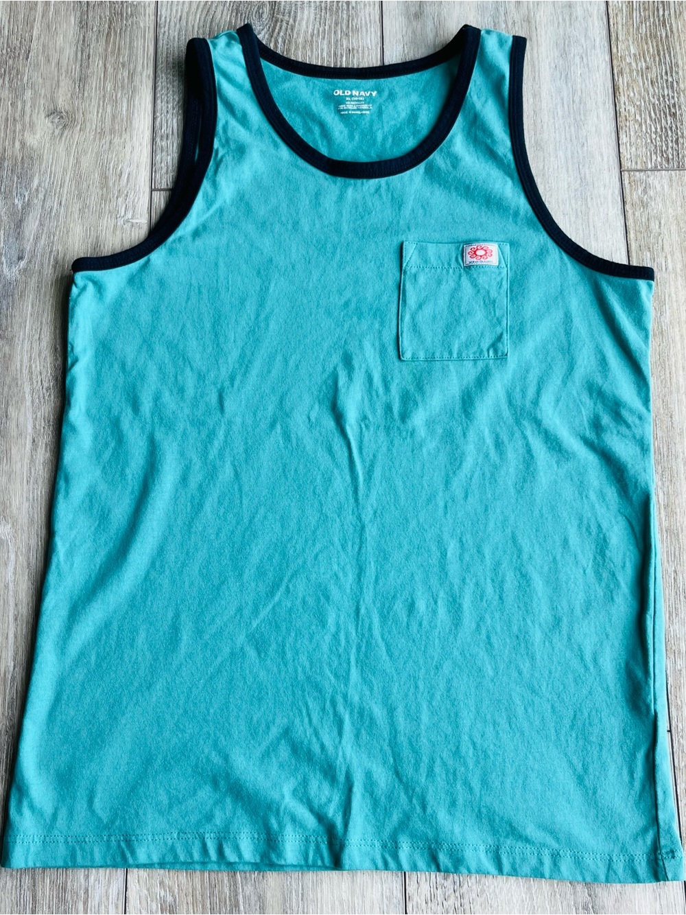 Old Navy Boys Basic Pocket Tank Top Size XL 14-16 Blue Wing Teal